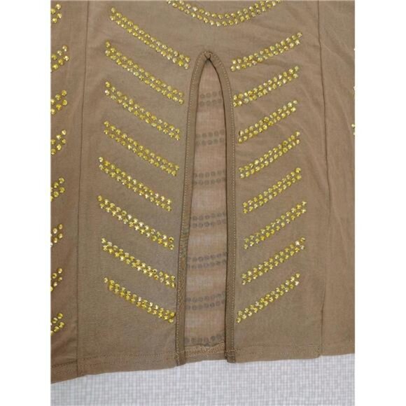 Women's Sexy Elegant Rhinestone Sleeveless Complete Mesh - Picture 7 of 11